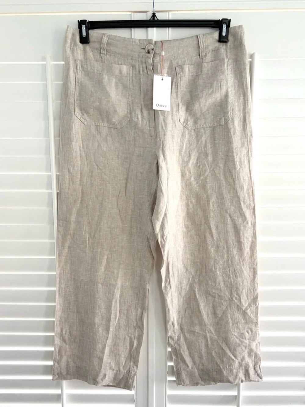 Quince NWT European Linen Patch Pocket Wide Leg Pant